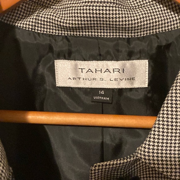 Tahari Houndstooth blazer jacket and skirt suit size 14 classy business suit - Picture 4 of 17
